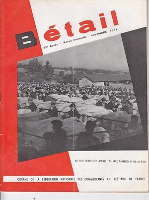 Revue Bétail. Novembre 1961