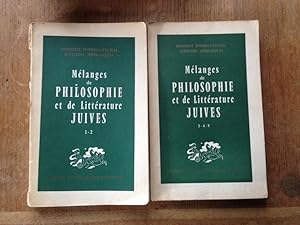 Imagen del vendedor de mlanges de philosophie et de littrature juives Tomes 1-2 et 3-4-5 (Deux volumes) a la venta por Librairie des Possibles