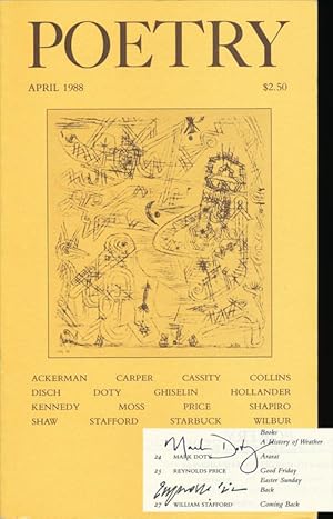 Image du vendeur pour Poetry, , Volume CLII, Number 1, April 1988 mis en vente par Good Books In The Woods