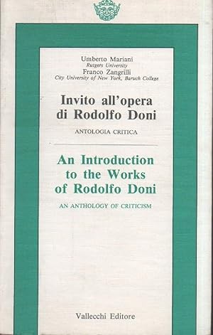 Seller image for INVITO ALL'OPERA DI RODOLFO DONI (1989) for sale by Invito alla Lettura