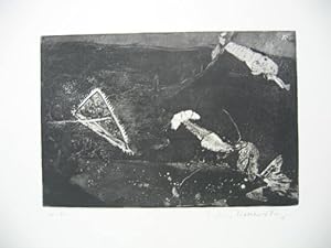 Skurrile Fische. Original Radierung von 1968. 20 x 30 cm. Blattgröße 34,5 x 50 cm. Auflage für di...