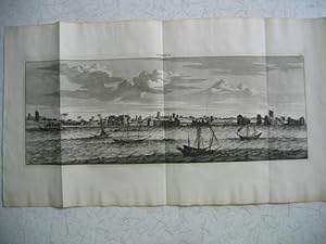 Tyrus. Vorderasien. Orig. Kupferstich nach De Bruyn von 1698. 23,0 x 63, 0 cm. Mit 2 Mittelfalten...