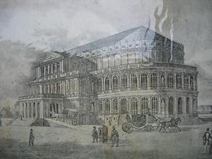 Dresden. Das neue Hoftheater. Deutschland. Orig. Lithographie von 1860. 19,7 x 14,2 cm. Stockflec...