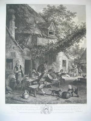 The Jocund Peasants. Engraved after a Capital Picture of the same Size by Cornelius Du Sart, in t...