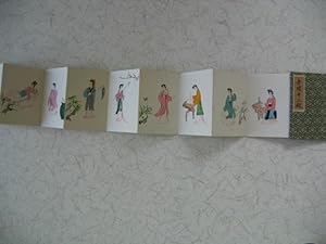 Kleines japanisches Buch. Leporello mit 12 originalen Tuschzeichnungen: Beschäftigung der jungen ...