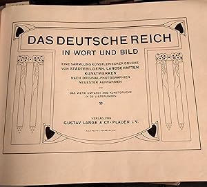 Bild des Verkufers fr Das Deutsche Reich in Wort und Bild. Deutschland. Eine Sammlung knstlerischer Drucke nach Originalphotographien neuester Aufnahmen der hervorragensten Stdte, Landschaften, Kunstwerke ( inklusive Ostgebiete ) 1909, 2 Aufl. zum Verkauf von Buecherstube Eilert, Versandantiquariat