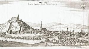 VAIHINGEN / Enz " in dem Hertzogthum Würtenberg." ( Württemberg ). Gesamtansicht mit Schloss Kalt...