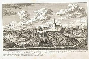 Grafenberg - Land Pfleg Amt. ( Greding / Roth ) Gesamtansicht. Kupferstich bei C.M. Roth. 1760