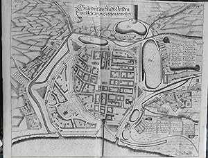 DRESDEN. Grundriss der Stadt Dresden wie solche 1529 zu sehen gewesen. Historische Ortsansicht. K...