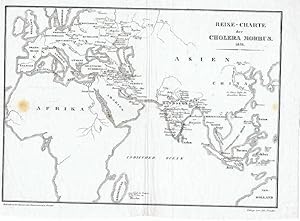 Reise - Charte der CHOLERA MORBUS. Lithographie