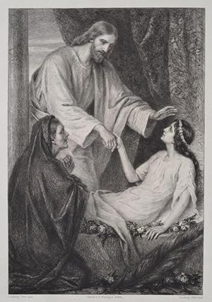 2 Originalradierungen mit Szenen aus dem Leben Christi (Jesus). um 1900