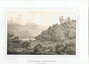 Spangenberg u. Erpfenstein (Bayrische Rheinpfalz ) Panorama mit Burgruine. Lithographie mit Tonpl...