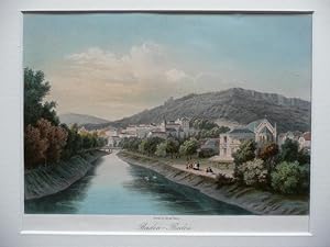 Baden - Baden. Vue generale. LES BORDS DU RHIN: 14. Lithographie