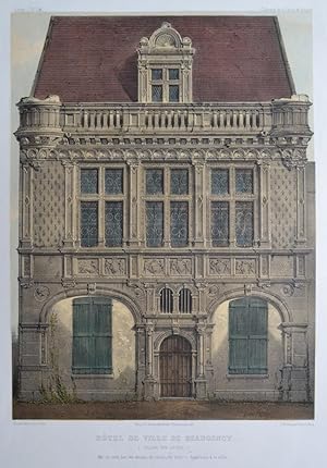 Hotel de Ville de Beaugency. (Facade sur la Rue) Chromolithographie von Victor Petit Lithographie...