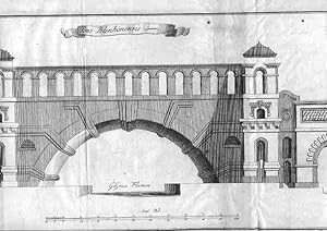 Brücke: Pons Blenhimensis ( Brücke von Blenheim). Kupferstich aus Carl Christian Schramm, Histori...