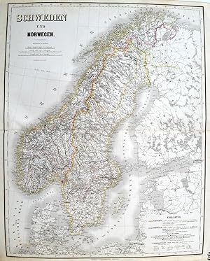 Gesamtkarte. mehrfarbig grenzkolorierter Kupferstich, aus Hand - Atlas der Erde und des Himmels i...