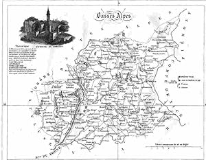 Bild des Verkufers fr Basses Alpes ( Digne, Castellane, Sisteron, Forcalquier, Barcelonnette ) mit einer Ansicht von Faubourg de Sisteron, Kupferstich. zum Verkauf von Buecherstube Eilert, Versandantiquariat