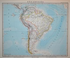 Gesamtkarte Süd - Amerika im Massstab 1:25.000.000, bearbeitet von H. Habenicht und H. Salzmann. ...