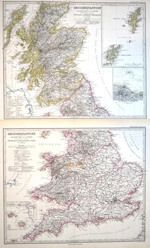 Grossbritannien. Nördliches Blatt: Schottland und der Nördliche Theil Englands, und Südliches Bla...