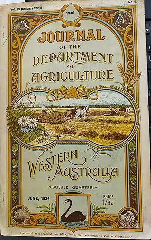 JOURNAL OF THE DEPARTMENT OF AGRICULTURE of Western Australia. EnglischZeitschrift Australien. 1936