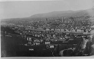 Florenz - Panorama preso dal Viale die Colli. braungetönter Albuminabzug. Original - Fotografien.