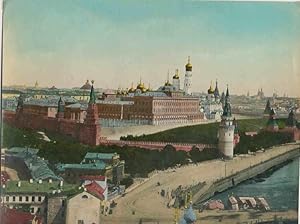 Ansicht von Moskau - Kreml von SW, colorierter Albumin - Abzug. Original - Fotografie.um 1901