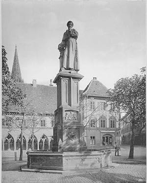 Freiburg i. Baden. Berthold Schwarz - Denkmal.Deutschland. Albumin - Abzug. Original - Fotografie.