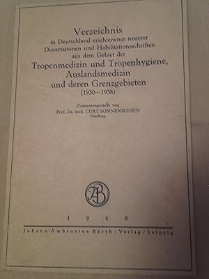 Verzeichnis in Deutschland erschienener neuerer Dissertationen und Habilitationsschriften aus dem...