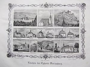 Kirchen der Ephorie Marienberg. Steindruck von I.H. Ketzschau nach W. Wegener