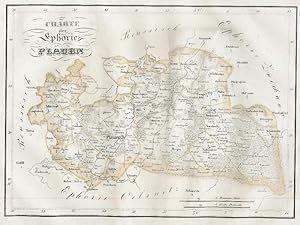 Charte der Ephorien Plauen aus Atlas des Königreichs Sachsen in 26 Karten