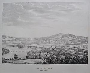 Linz an der Donau gegen Westen. Lithographie, um 1830