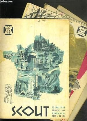 Bild des Verk�ufers f�r SCOUT - 4 NUMEROS - N�343 + N� 345 + N�347 + N�348 - 10 MAI + 10 JUIN + JUIL.-AOUT-SEPT + OCTOBRE 1958 zum Verkauf von Le-Livre