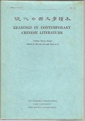 Bild des Verkufers fr Readings in Contemporary Chinese Literature Volume Three: Essays zum Verkauf von Bookfeathers, LLC