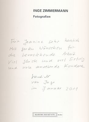 Inge Zimmermann : Fotografien 1994 bis 2008. Hrsg. vom Archiv der Akademie der Künste, Berlin. [R...