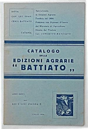 Catalogo delle edizioni agrarie "Battiato". Luglio 1933.