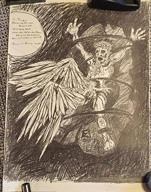 Bild des Verkufers fr (Zeichnung) Prometheus mit Adler. . die Toren, denen ich, Tor, das Feuer stahl, sprengen mich, samt dem Adler des Zeus, der mich zerfleischt, mit sich aber in die Luft. zum Verkauf von Antiquariat A. Wempe