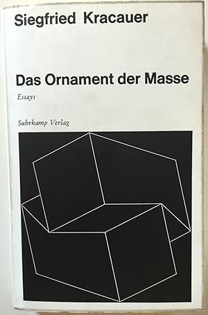 Seller image for Das Ornament der Masse. Essays. for sale by Antiquariat A. Wempe