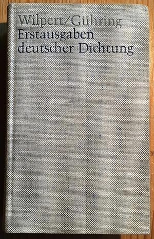 Seller image for Erstausgaben deutscher Dichtung. Eine Bibliographie zur deutschen Literatur 1600 - 1960. for sale by Antiquariat A. Wempe