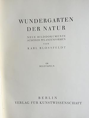 Bild des Verkufers fr Wundergarten der Natur. Neue Bilddokumente schner Pflanzenformen. zum Verkauf von Antiquariat A. Wempe