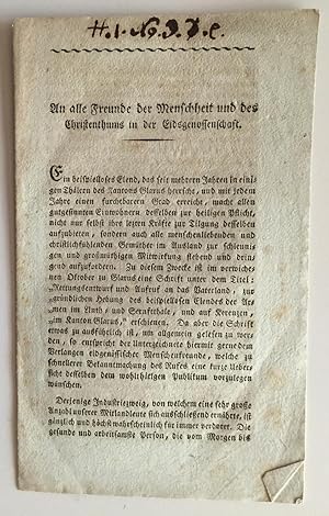 Seller image for An alle Freunde der Menschheit und des Christenthums in der Eidgenossenschaft. for sale by Antiquariat A. Wempe