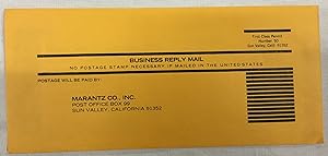 (Werbung) Marantz Warranty Registration Card.