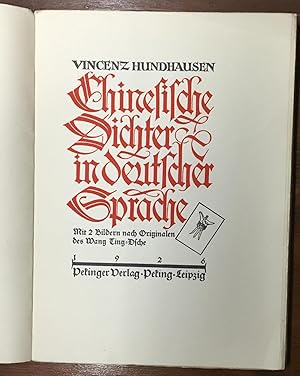 Bild des Verkufers fr Chinesische Dichter in deutscher Sprache. zum Verkauf von Antiquariat A. Wempe