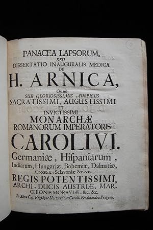 Panacea Lapsorum, Seu Dissertatio Inauguralis Medica de h. Arnica