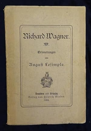 Seller image for Richard Wagner. Erinnerungen. for sale by Antiquariat Lcker