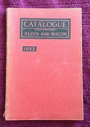 CATALOGUE Allyn and Bacon 1922