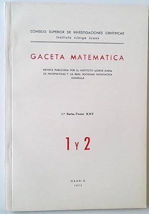 Seller image for Gaceta Matematica 1 Y 2 1 Serie Tomo XXV for sale by Librera Salvalibros Express