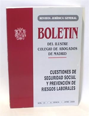 Imagen del vendedor de CUESTIONES DE SEGURIDAD SOCIAL Y PREVENCIN DE RIESGOS LABORALES - No. 15 - Junio 2000 - 3a poca a la venta por Librera Torres-Espinosa