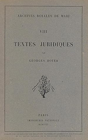 Textes juridiques (Archives royales de Mari, 8.)