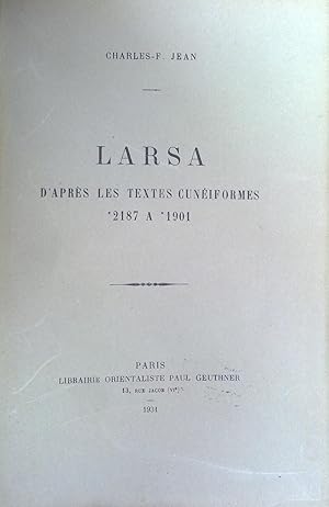 Larsa d'après les textes cuneiformes