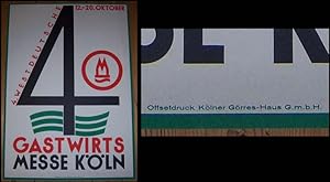 4. Westdeutsche Gastwirtsmesse Köln 12. bis 20. Oktober. Offset Druck.